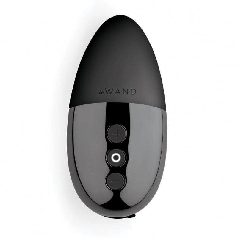 Le Wand Chrome Point Rechargeable Silicone Mini Vibrator Black - Headshop.com