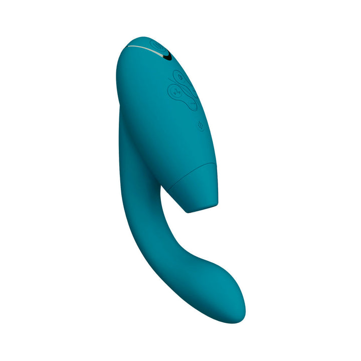 Womanizer Duo 2 Rechargeable Dual Stimulation Pleasure Air and G-Spot Vibrator Petrol - Headshop.com