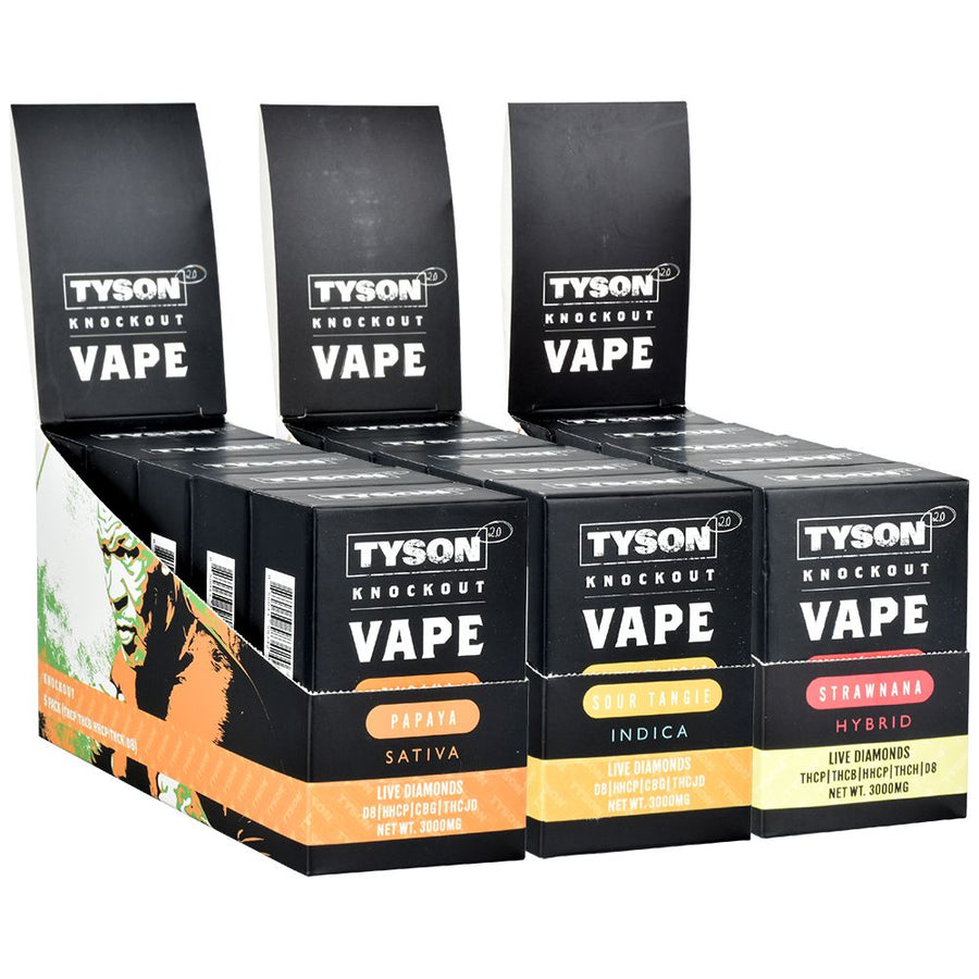 TYSON 2.0 Knockout Live Diamonds Disposable Vape | 3g | 5ct Display - Headshop.com