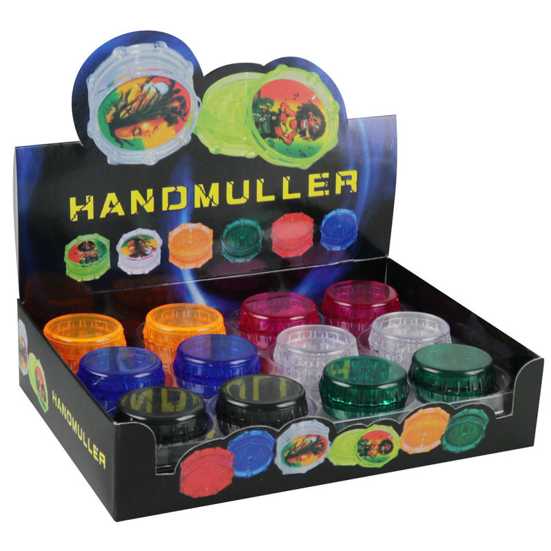 24PC DISPLAY - 2pc Acrylic Grinder - 2" / Assorted Colors - Headshop.com