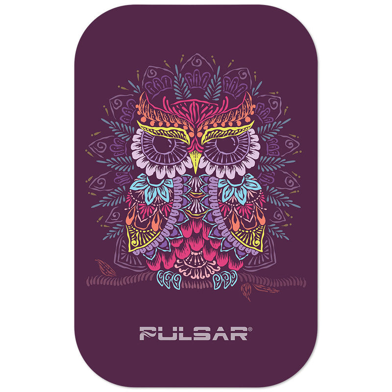 Pulsar Magnetic Rolling Tray Lid - 11"x7" / Owl Mandala - Headshop.com