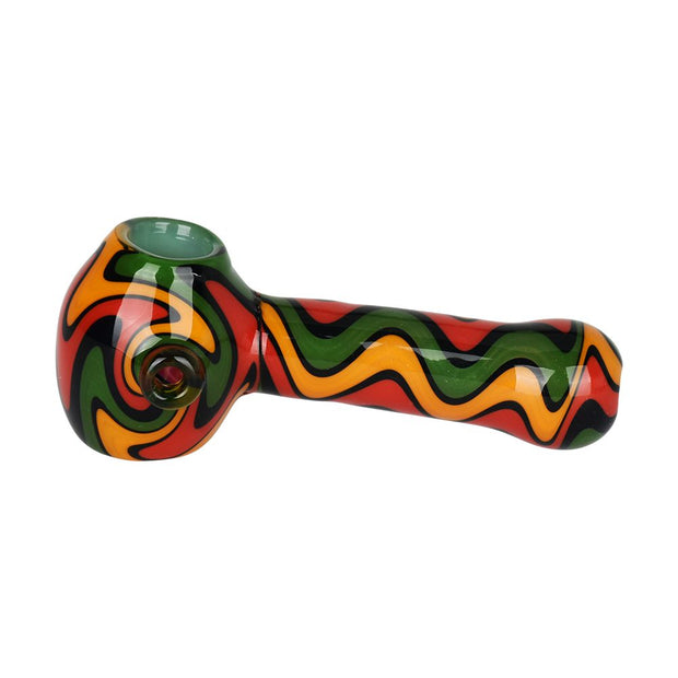 Blurred Vision Wig Wag Glass Spoon Pipe - 5" / Colors Vary - Headshop.com