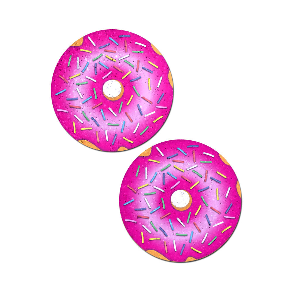 Pastease Donut: Donut with Pink Frosting and Rainbow Sprinkles Nipple Pasties - Headshop.com