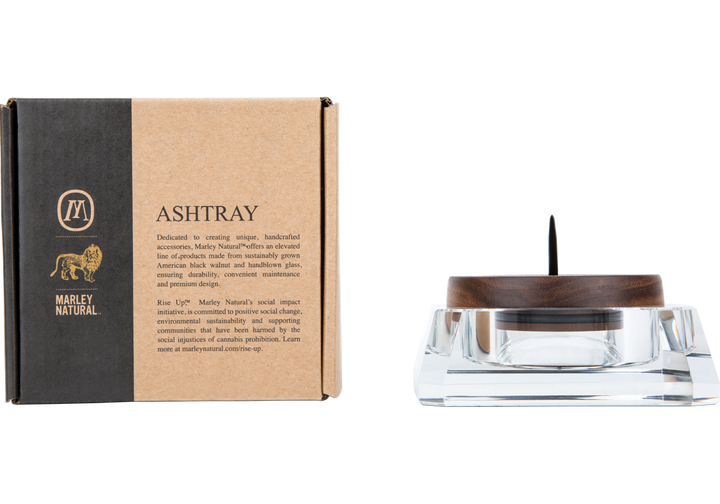 Marley Natural Black Walnut Crystal Ashtray - Headshop.com