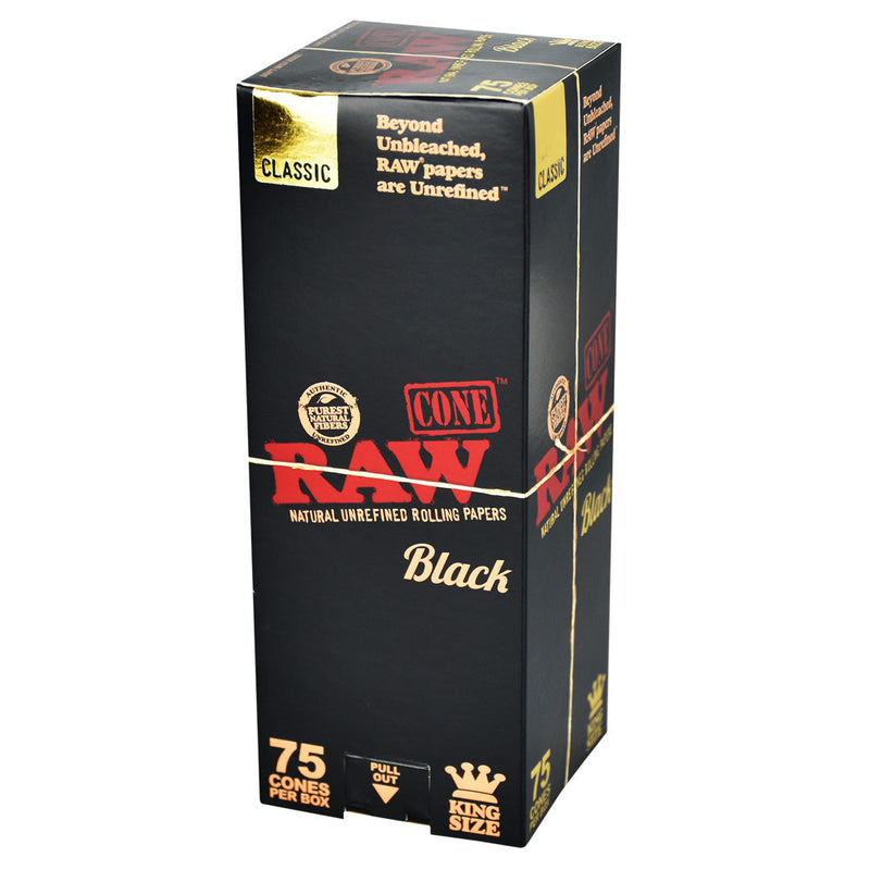 RAW Black Pre-Rolled Cones | 75pc Box - Headshop.com