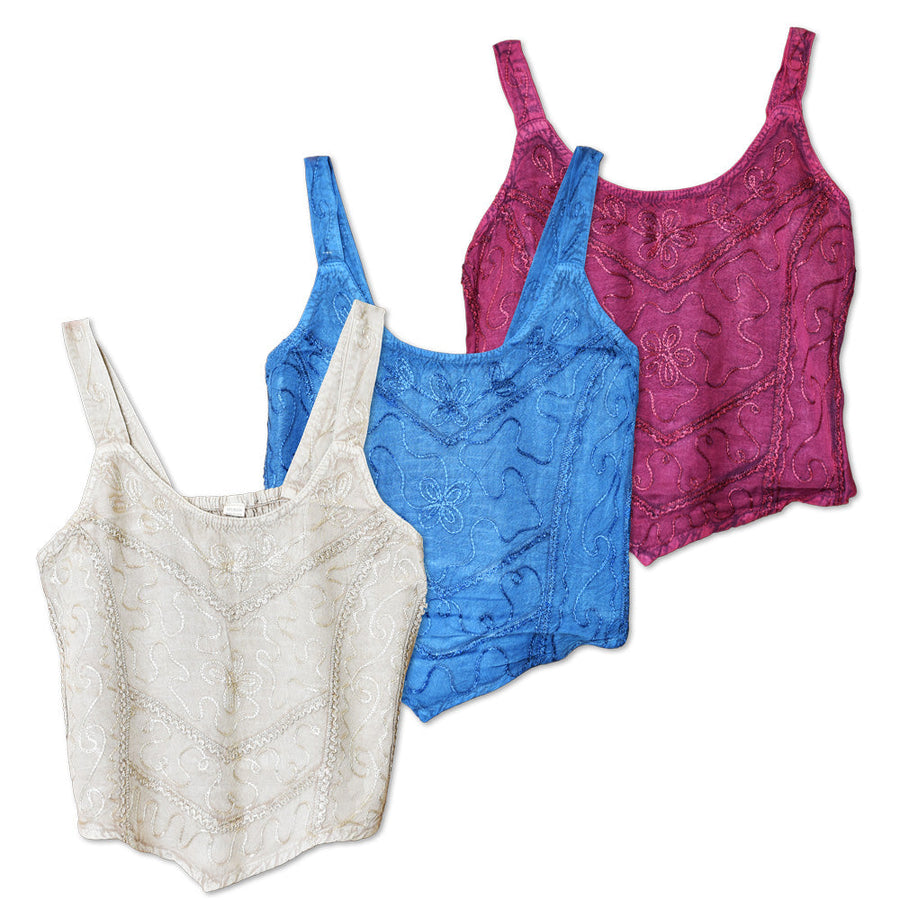 ThreadHeads Acid Wash Embroidered Tank Top - One Size / Colors Vary - Headshop.com