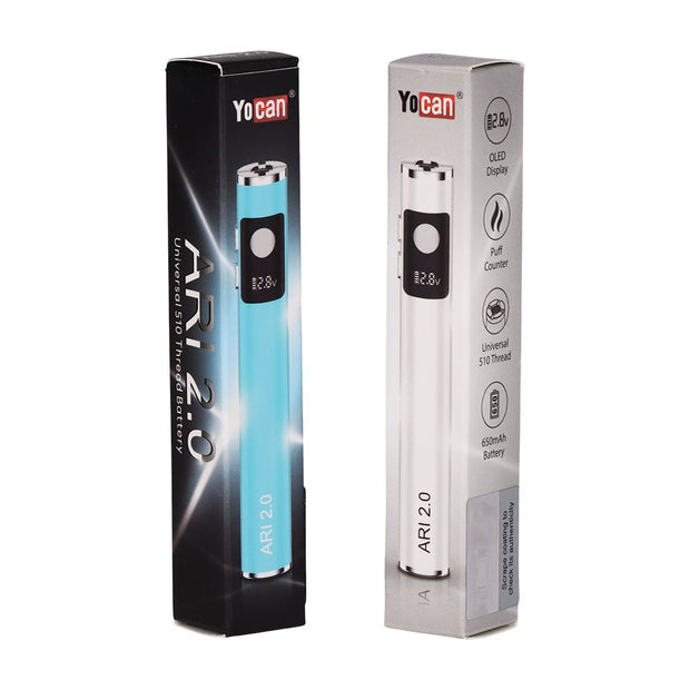 15CT DISPLAY - Yocan Ari 2.0 Battery - 650mAh / Assorted Colors