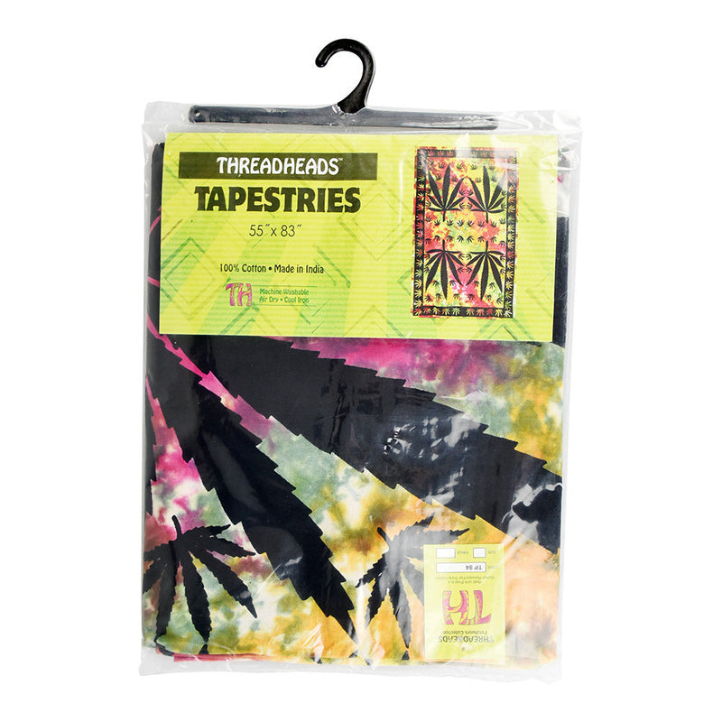 ThreadHeads Tie-Dye Hemp Leaf Tapestry - Headshop.com