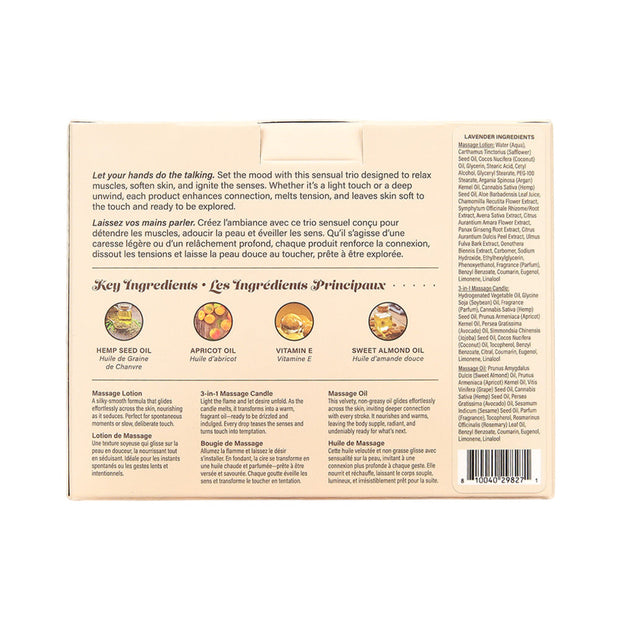 Earthly Body Hemp Seed Massage in a Box Gift Set Lavender - Headshop.com