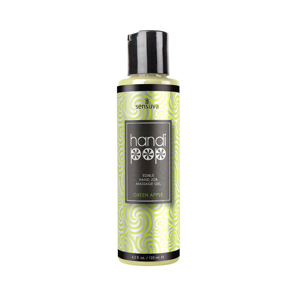 Sensuva HandiPop Edible Massage Gel Green Apple 4.2 oz - Headshop.com