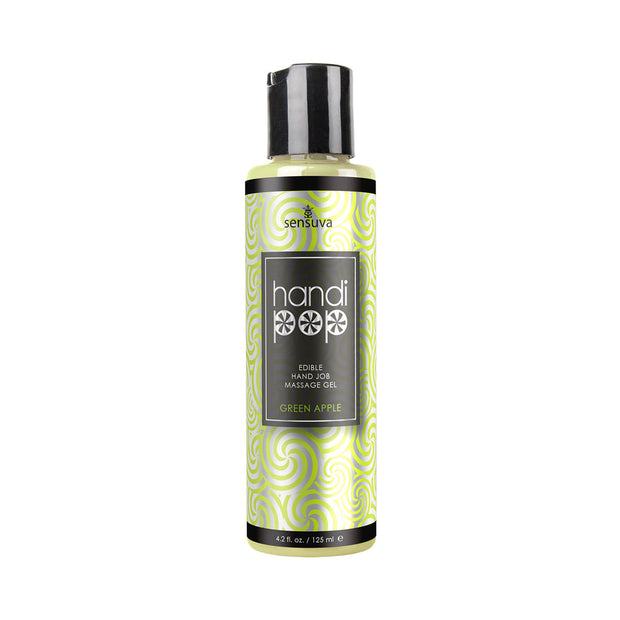 Sensuva HandiPop Edible Massage Gel Green Apple 4.2 oz - Headshop.com