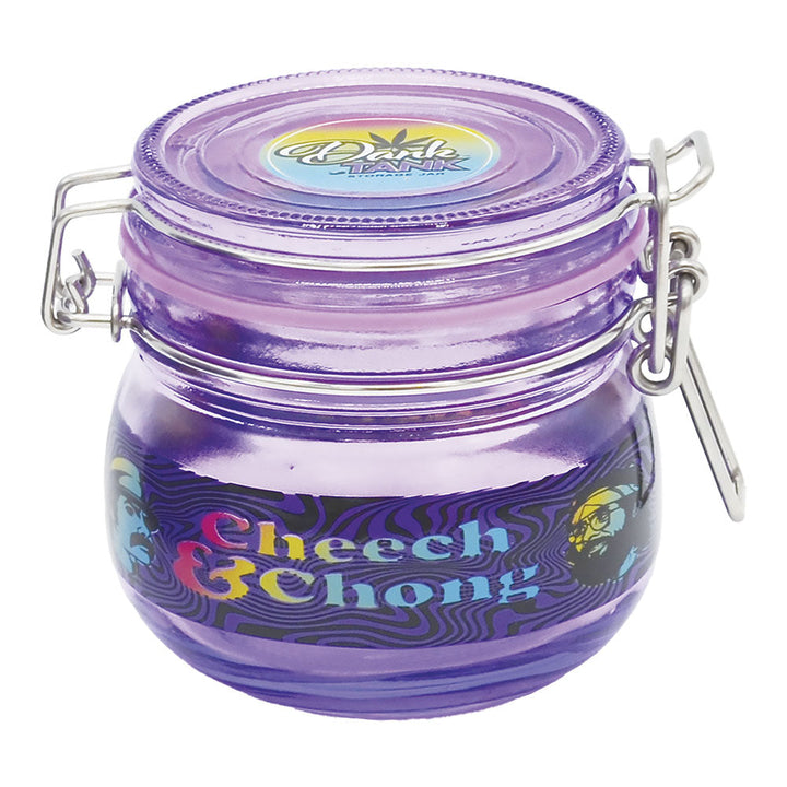 6PC DISP - Cheech & Chong Dank Tank Airtight Glass Jar - 150mL/Asst Colors - Headshop.com