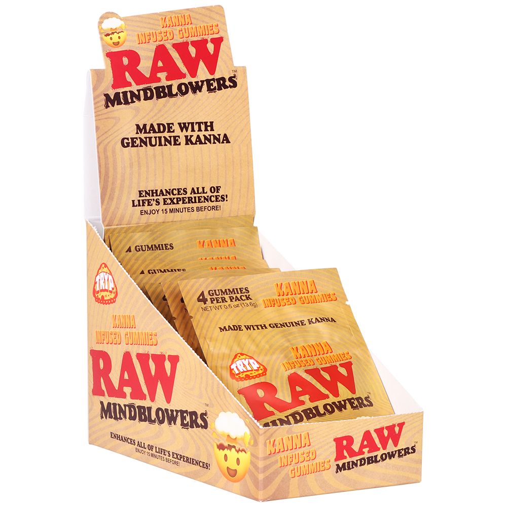 8PK DISPLAY RAW Mindblower Kanna Infused Gummies - 4pc - Headshop.com