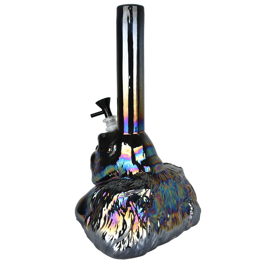 Iridescent Gorilla Soft Glass Water Pipe - 14" - Headshop.com