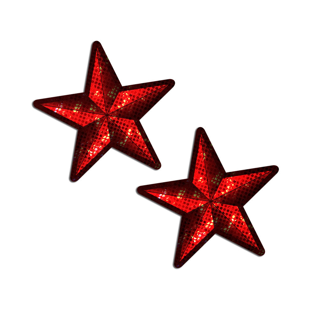 Pastease Nautical Star: Diamond Thom Red Disco Sailor Star Nipple Pasties - Headshop.com