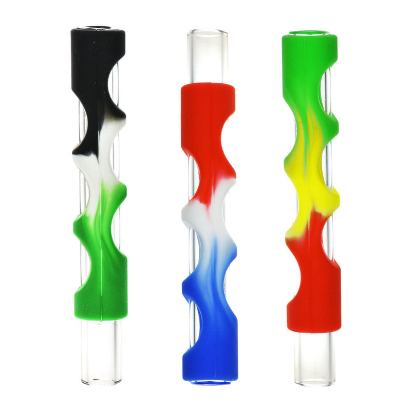 Silicone Covered Glass Insert Chillum - 4" / Colors Vary - Headshop.com