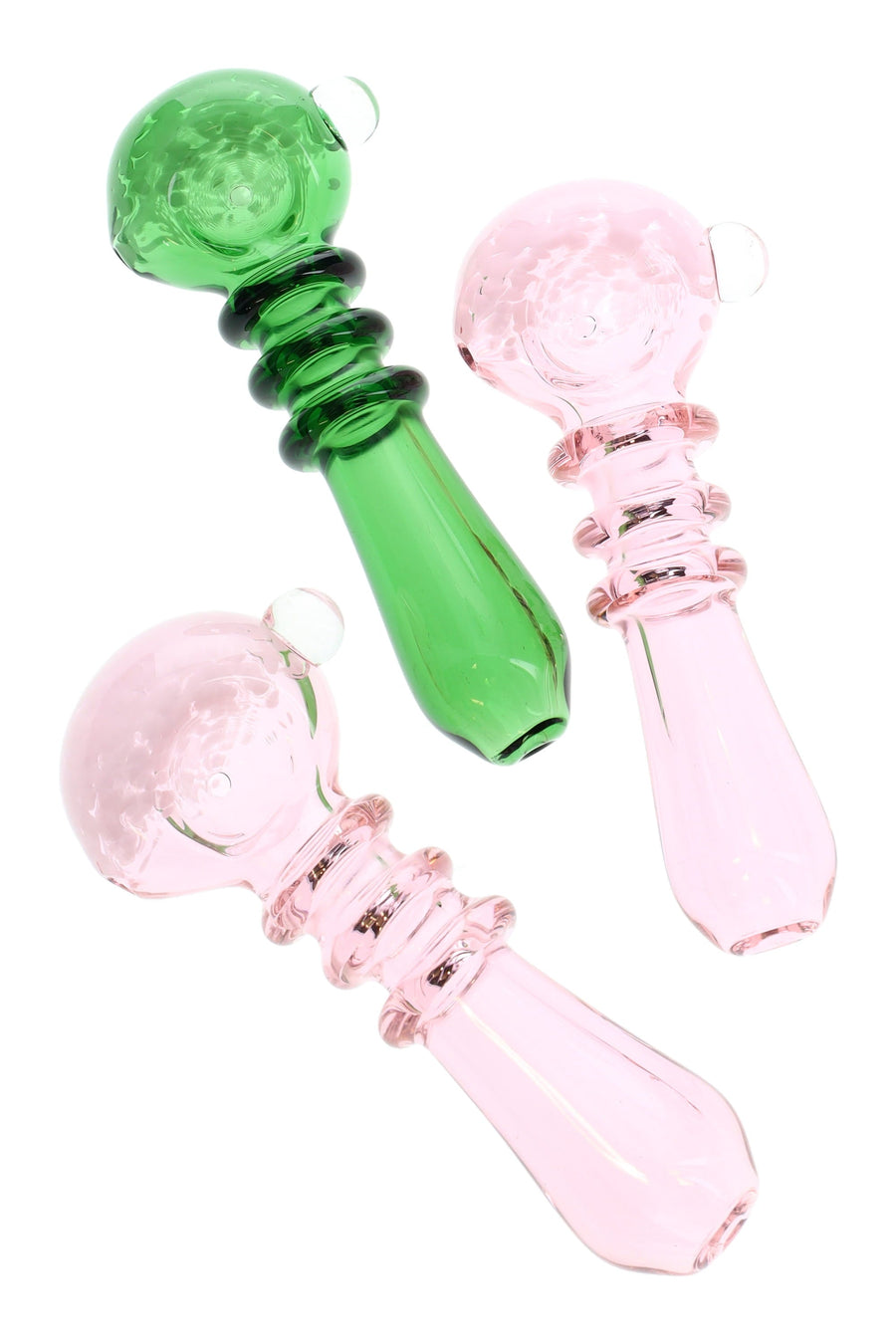 Colored Rings White Frit Glass Pipe “Candy Columns” – 4½″ – Assorted Colors - Headshop.com