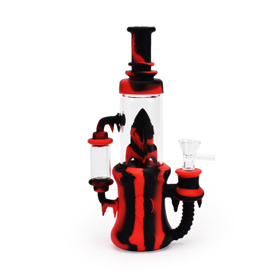 Ritual - 8.5'' Silicone Rocket Recycler - Black & Red - Headshop.com