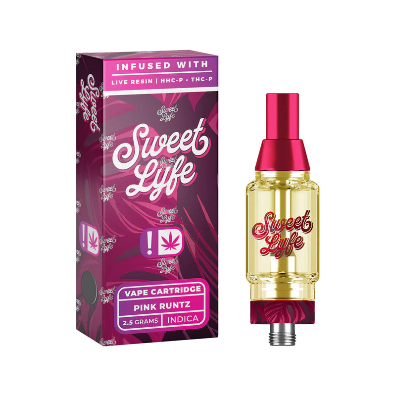 Sweet Life 2.5ml Vape Cartridges Infused with Live Resin HHC-P+THC-P - Pink Runtz - Indica - Headshop.com