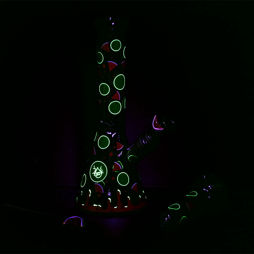 Pulsar Fruit Series Watermelon Zkittles Herb Pipe Glow Duo - 10" / 14mm F - Headshop.com