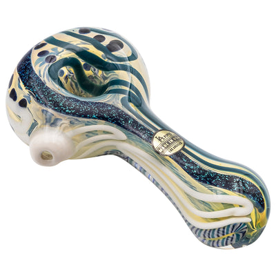 LA Pipes "Dollar Pancake" Dichroic Color-Changing Spoon Glass Pipe - Headshop.com