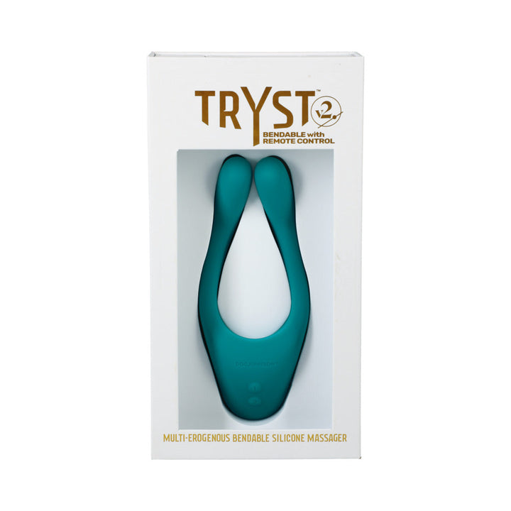 TRYST V2 Bendable Multi Erogenous Zone Massager with Remote Teal - Headshop.com