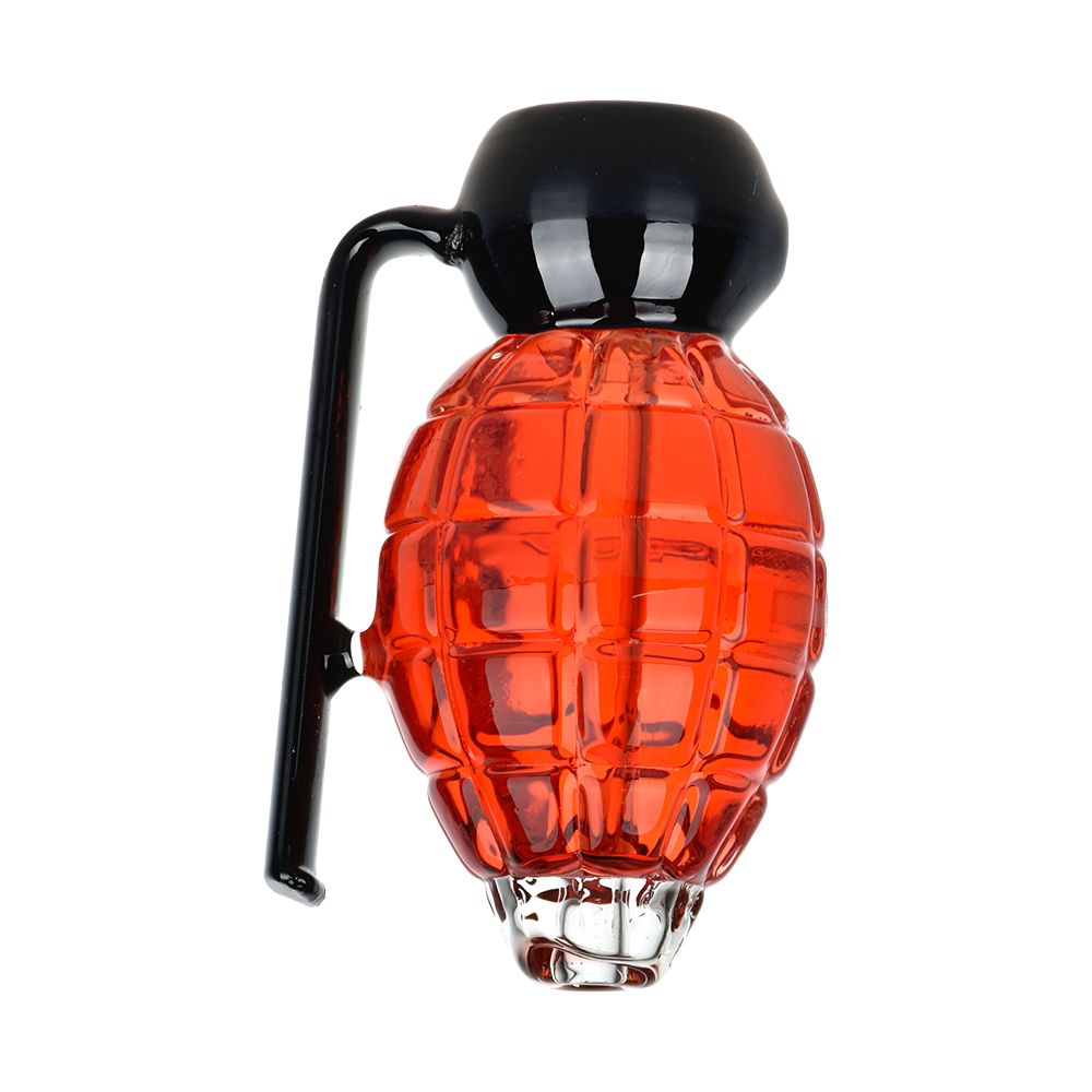 4CT BUNDLE - Grenade Glycerin Glass Hand Pipe - 3.75" / Assorted Colors - Headshop.com