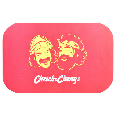 Cheech & Chong x Pulsar Metal Rolling Tray W/ Lid - Red Faces / 11" x 7" - Headshop.com