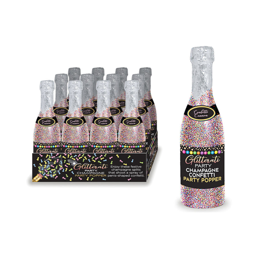 Glitterati Champagne Party Popper 12-Piece Display - Headshop.com