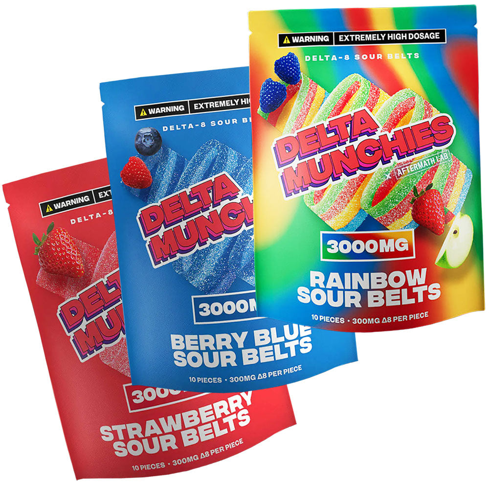 Delta Munchies D8 Sour Belts | 3000mg - Headshop.com