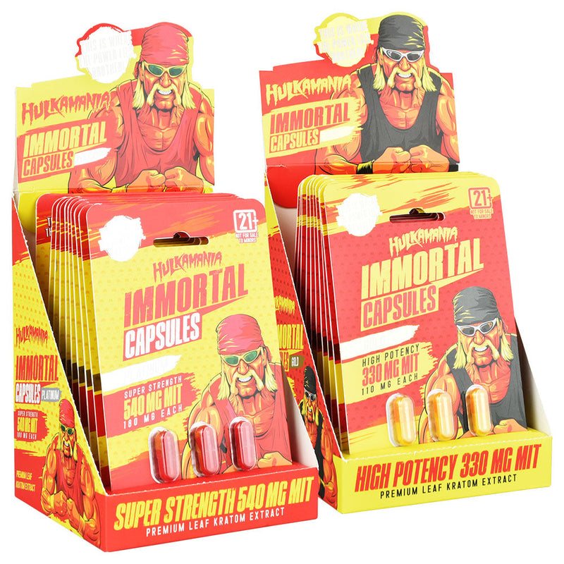 Hulkamania Immortal Kratom Capsules | 3pc | 10pc Display - Headshop.com