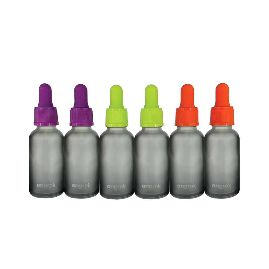 Ongrok Glass Dropper Jars, 6 pack - Headshop.com