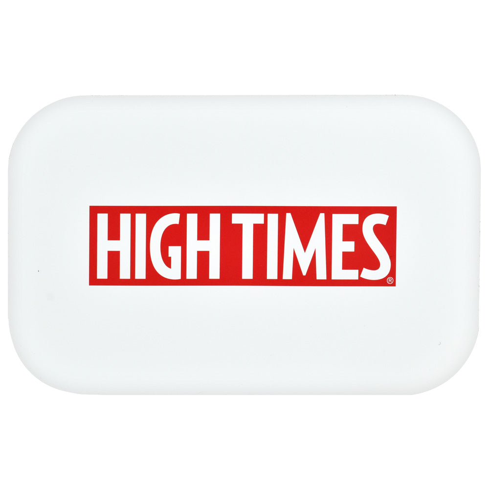 High Times Metal Rolling Tray w/ Lid - 11"x7" / High Times White - Headshop.com