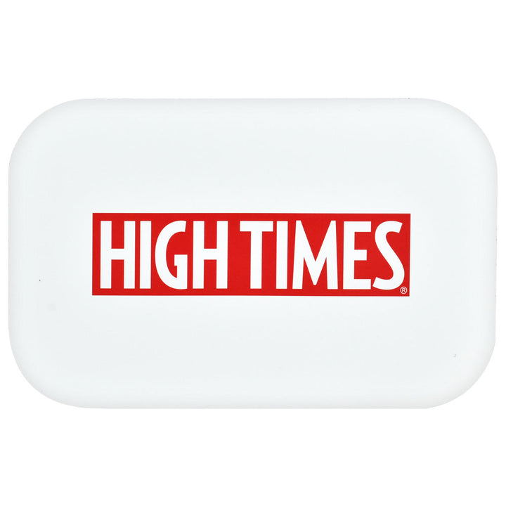 High Times Metal Rolling Tray w/ Lid - 11"x7" / High Times White - Headshop.com
