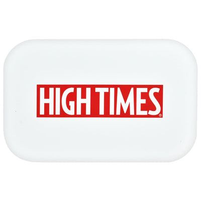 High Times Metal Rolling Tray w/ Lid - 11"x7" / High Times White - Headshop.com