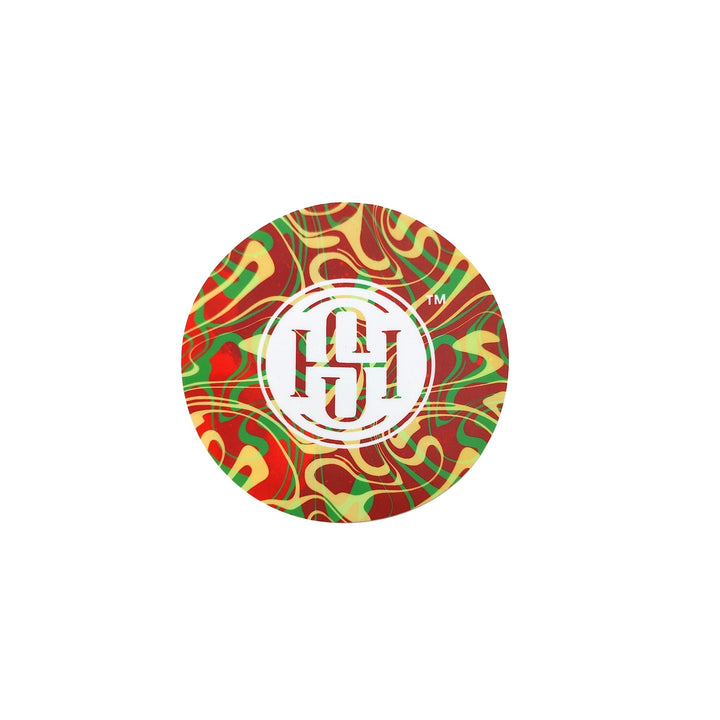 High Society Round Dab Mat - Rasta - Headshop.com