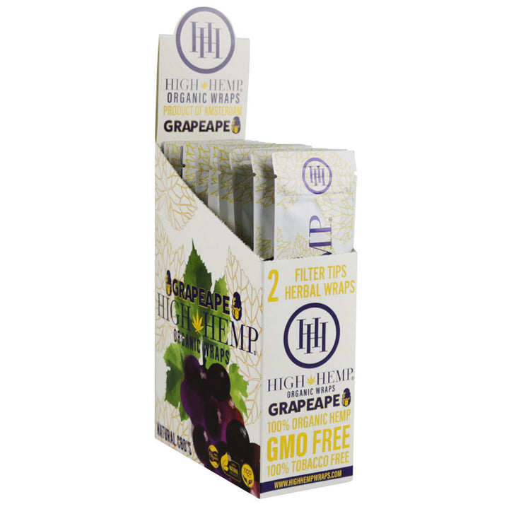 25PC DISP - High Hemp Organic CBD Wraps - 2pk - Headshop.com