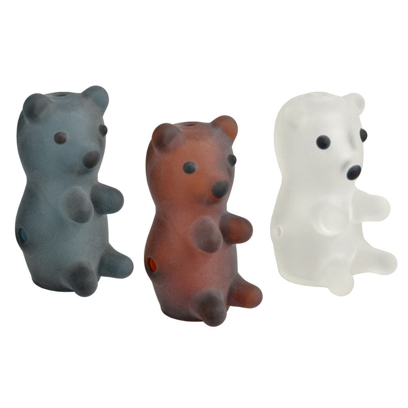 Frosted Bear Frosted Hand Pipe - 3" / Colors Vary - Headshop.com