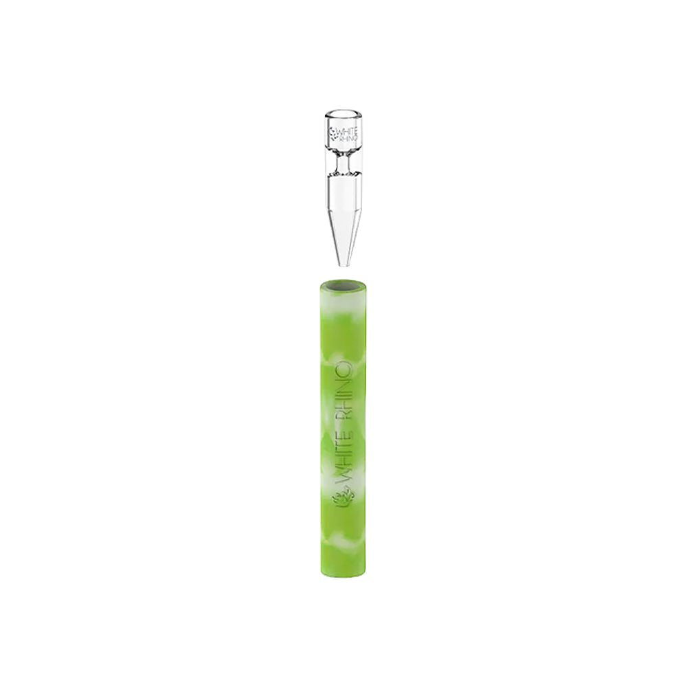 White Rhino Quartz Chillum To Straw - 5" / Glow In The Dark 25ct - Headshop.com