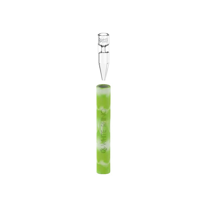 White Rhino Quartz Chillum To Straw - 5" / Glow In The Dark 25ct - Headshop.com