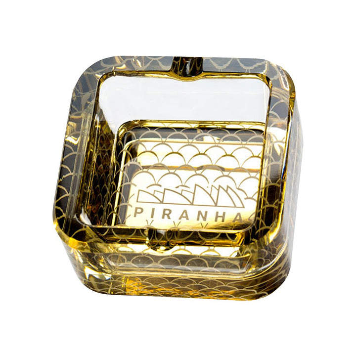 Piranha Scales Cube Glass Ashtray | 2.8" - Headshop.com