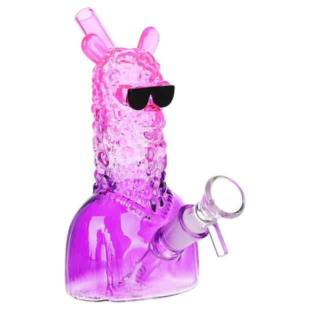 3CT BUNDLE - SeshGear Laid Back Llama Water Pipe - 6" / 14mm F / Assorted Ombre Colors