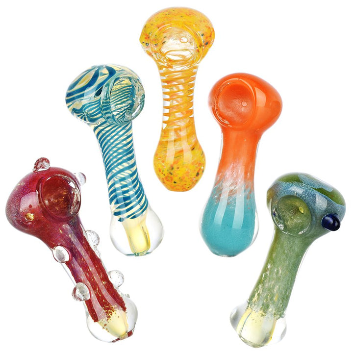 20CT BUNDLE - Mojo Magic Assortment Glass Spoon Pipes - 3.5"