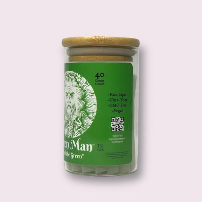Green Man 1.25 Green Rice Cones 40ct Jar - Headshop.com