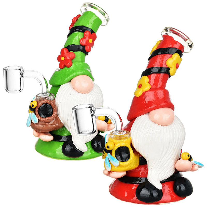 Flower Gnome Glass & Enamel Dab Rig - 7" / 14mm F - Headshop.com