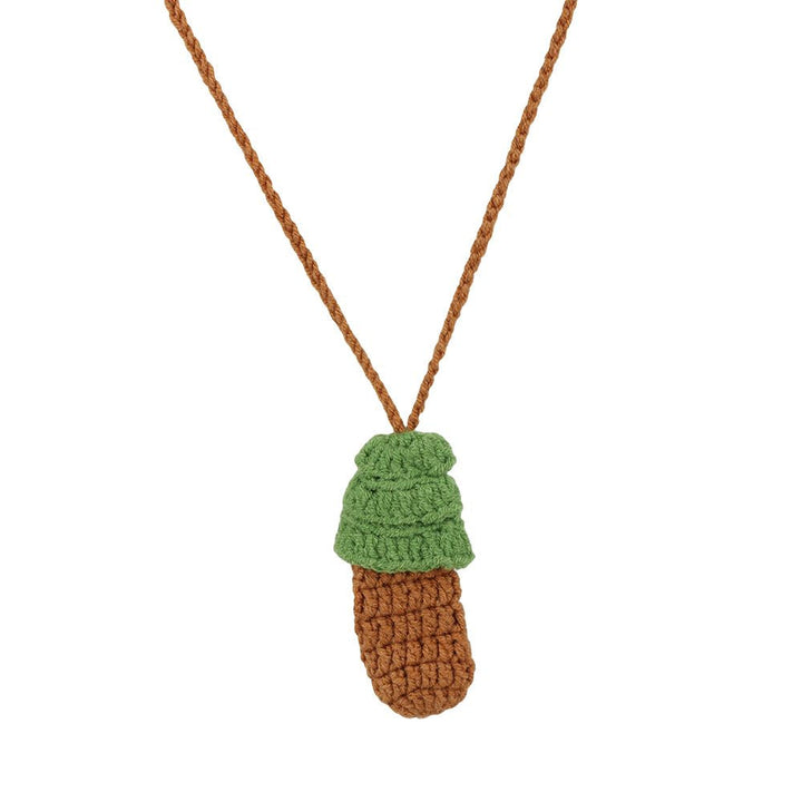 Trippy Crochet Mushroom Vape or Lighter Holder Necklace - 14" / Designs Vary - Headshop.com