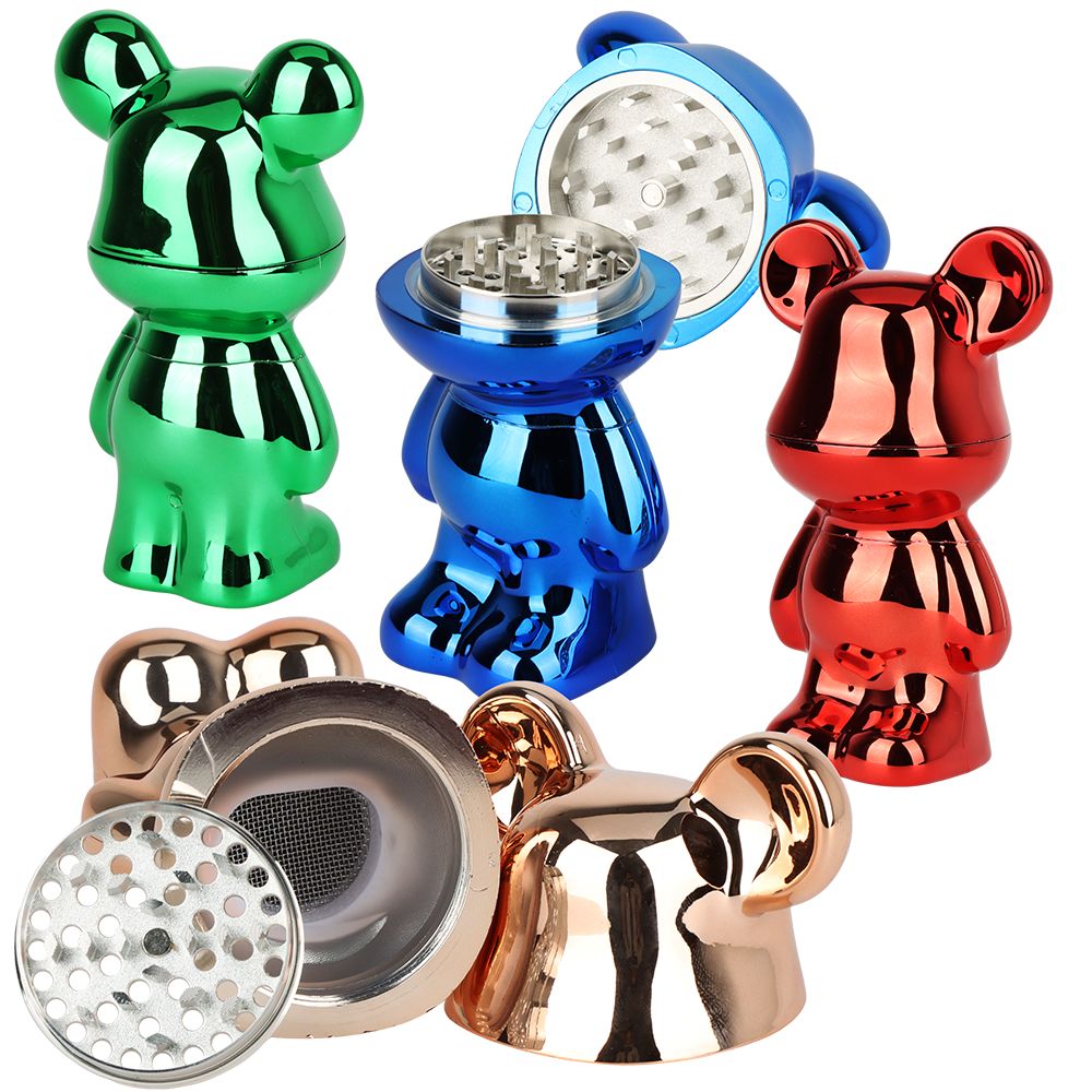 Metallic Mouse Aluminum Grinder - 3pc / 1.75" / 6ct - Headshop.com