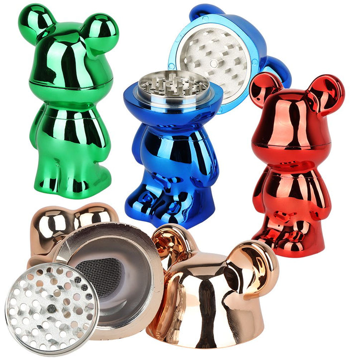 Metallic Mouse Aluminum Grinder - 3pc / 1.75" / 6ct - Headshop.com