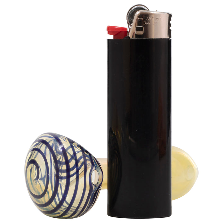 LA Pipes Spiral-Head Color Changing Glass Spoon Pipe - Headshop.com