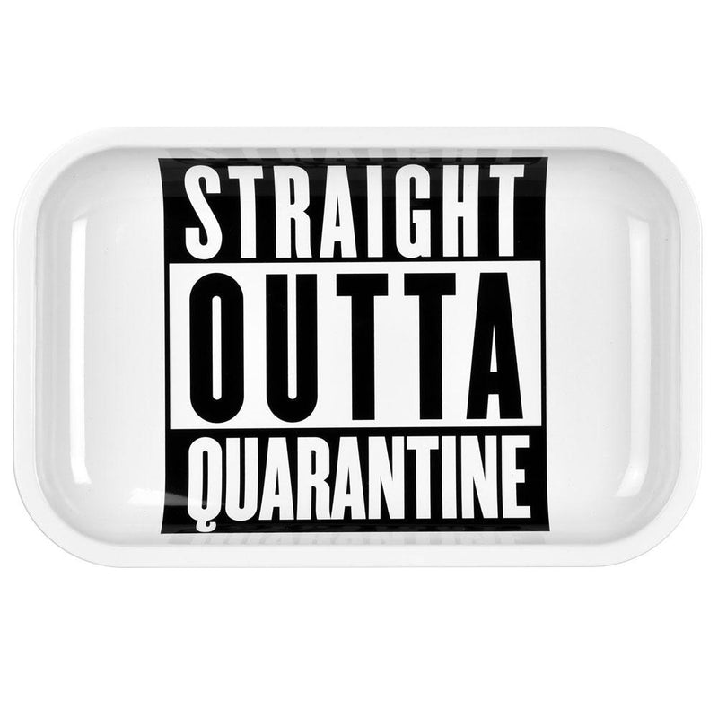 Straight Outta Quarantine Metal Rolling Tray - Headshop.com